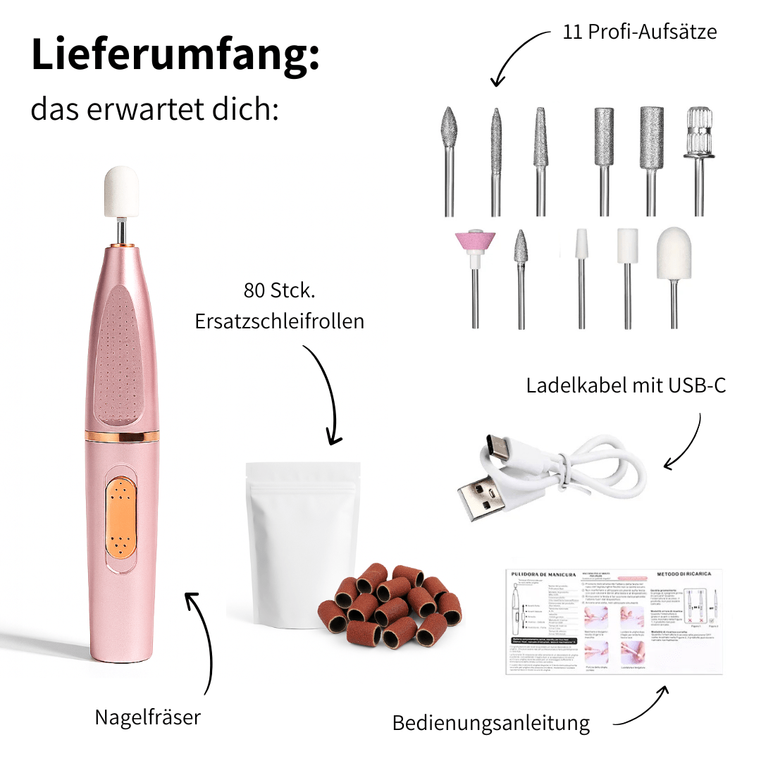 NailPro Deluxe – 11 - teiliges Nagelfräser - Set - SKNLY